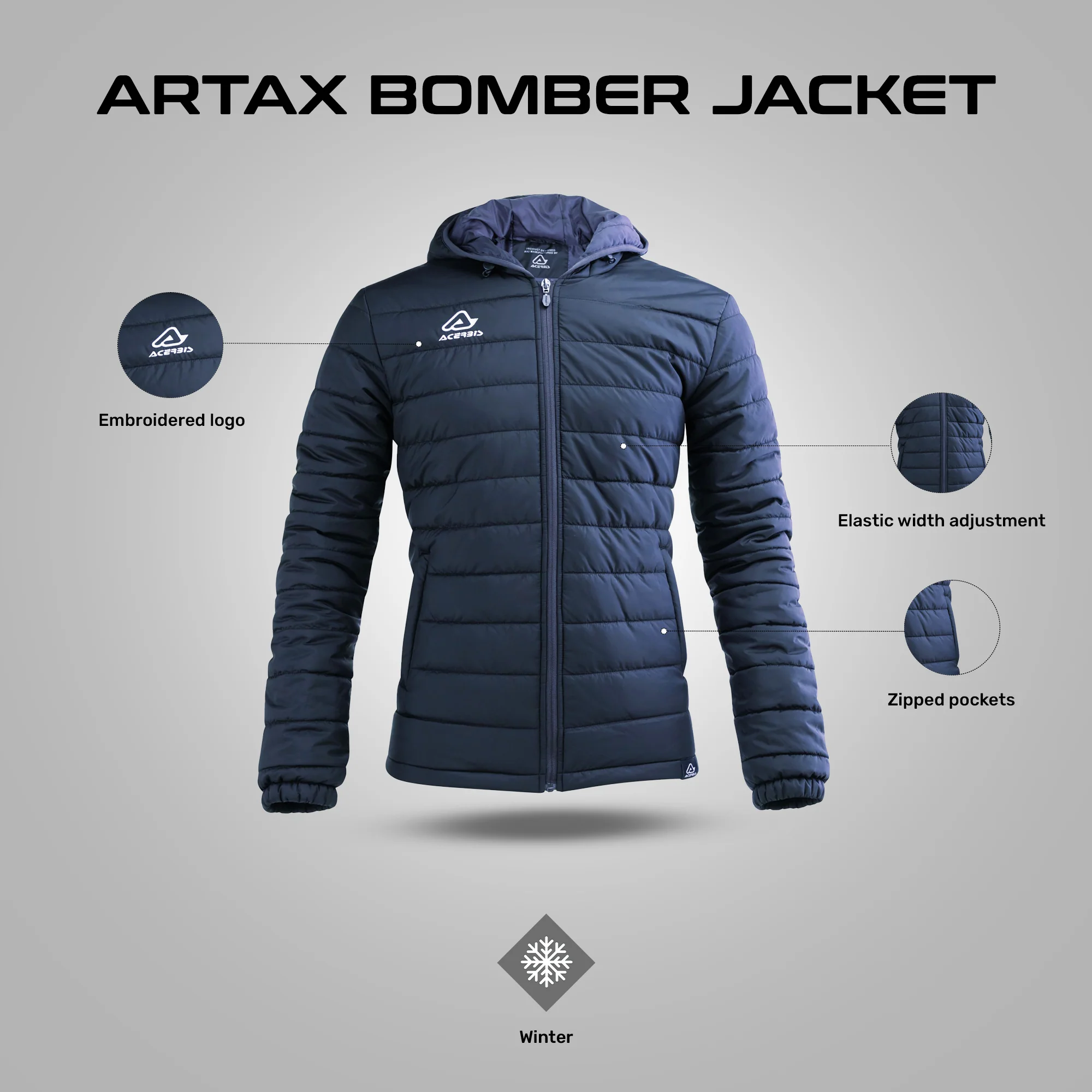 Artax Bomber - Winter Jacket (Blue) - Image 4