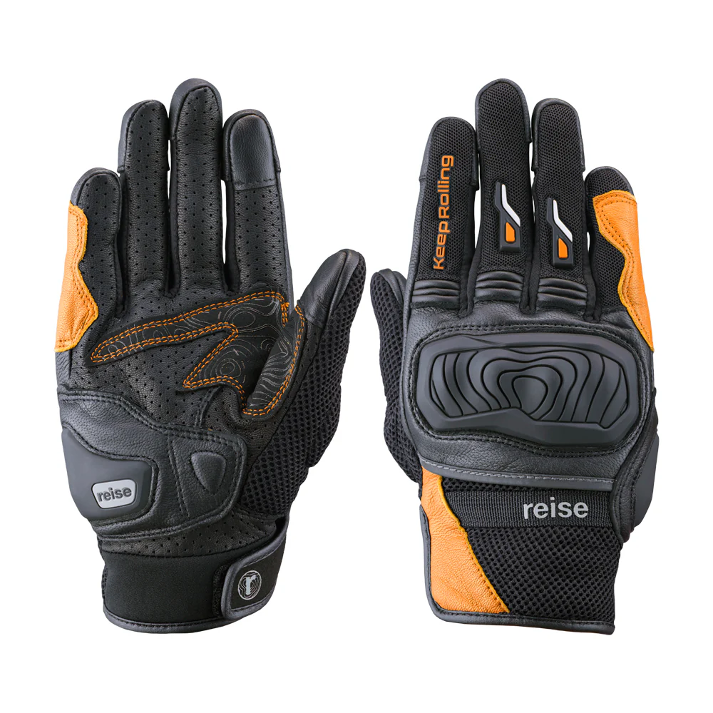 Austra - Urban Motorcycle Riding Gloves (Orange) - Image 8