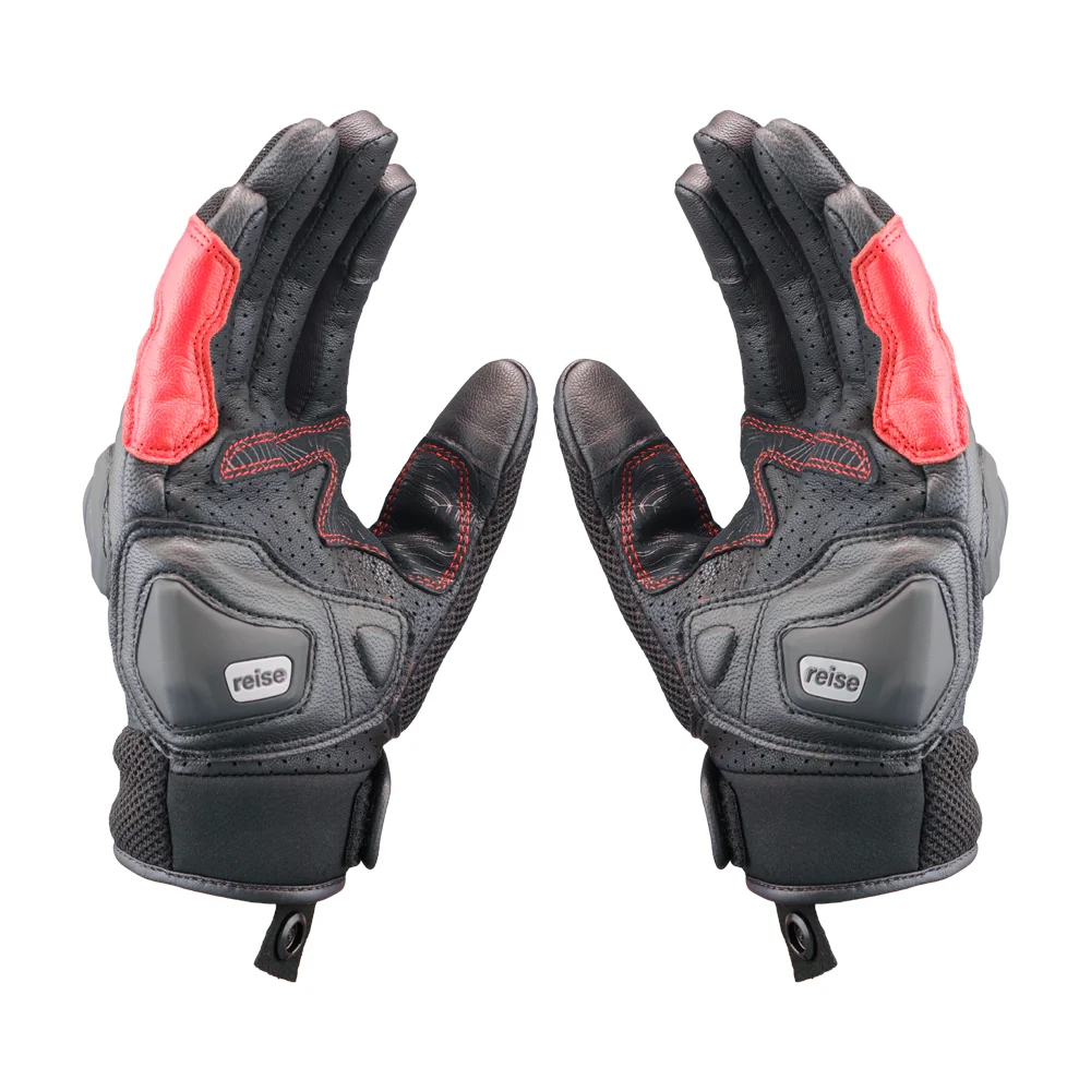 Austra - Urban Motorcycle Riding Gloves (Red) - Image 2