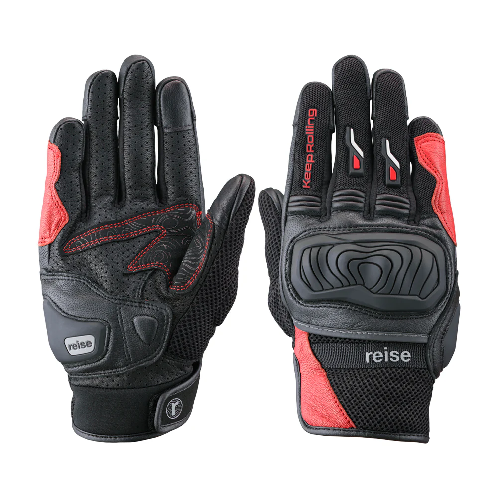 Austra - Urban Motorcycle Riding Gloves (Red) - Image 8