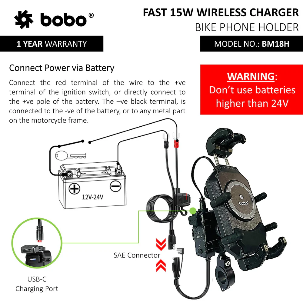 BM18H - Anti-Vibration (Wireless + USB-C Charger) - Image 4