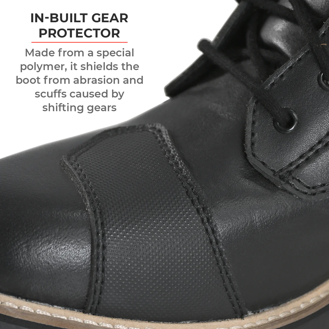 Bronson - Retro Style Motorcycle Riding Boots (Black) - Image 10
