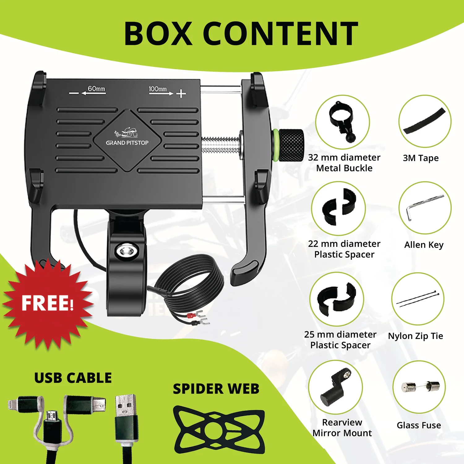 Claw-Jaw Grip Mobile Holder With Charger - Image 4