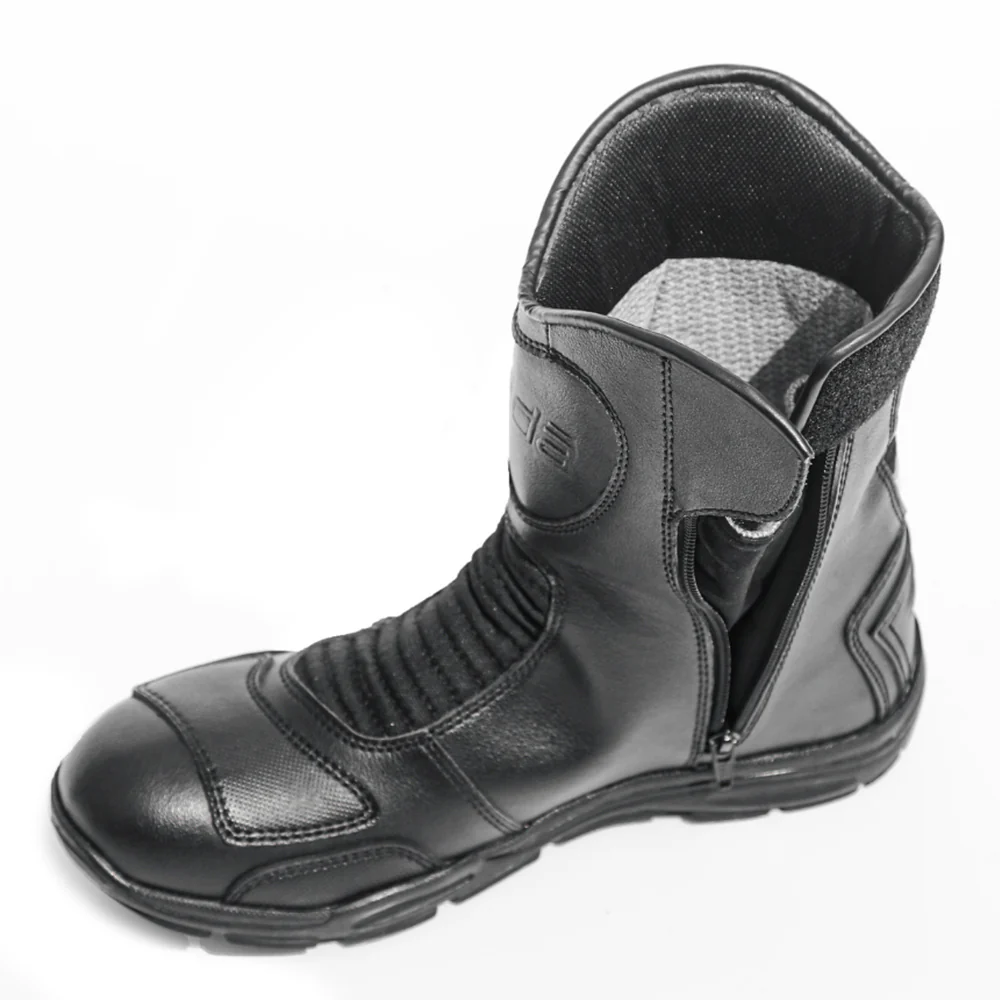 Discover - Water Resistant Motorcycle Riding Boots (Black) - Image 5