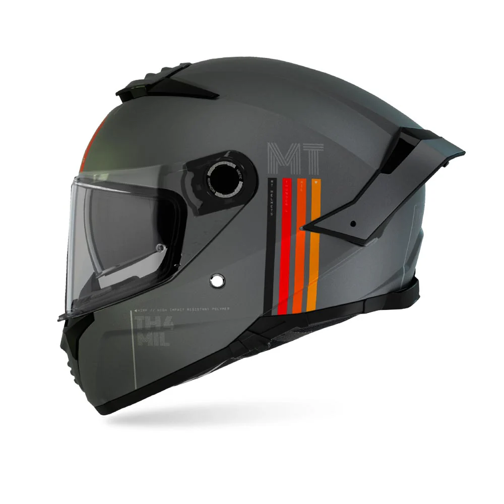 Thunder 4 SV MIL C2 - Motorcycle Riding Helmet (Grey Gloss) - Image 2