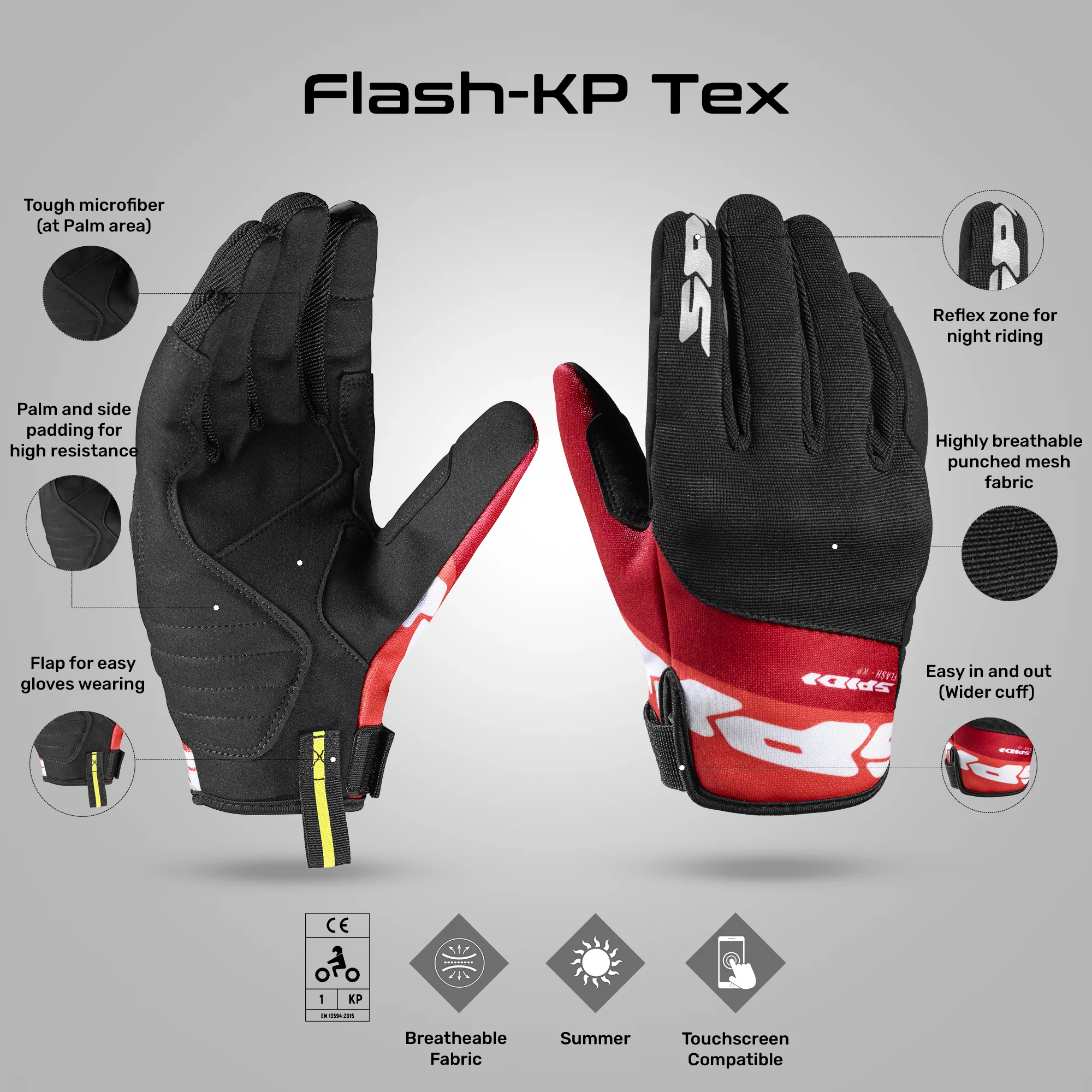 FLASH KP - Half Gauntlet Summer Riding Gloves - Image 4