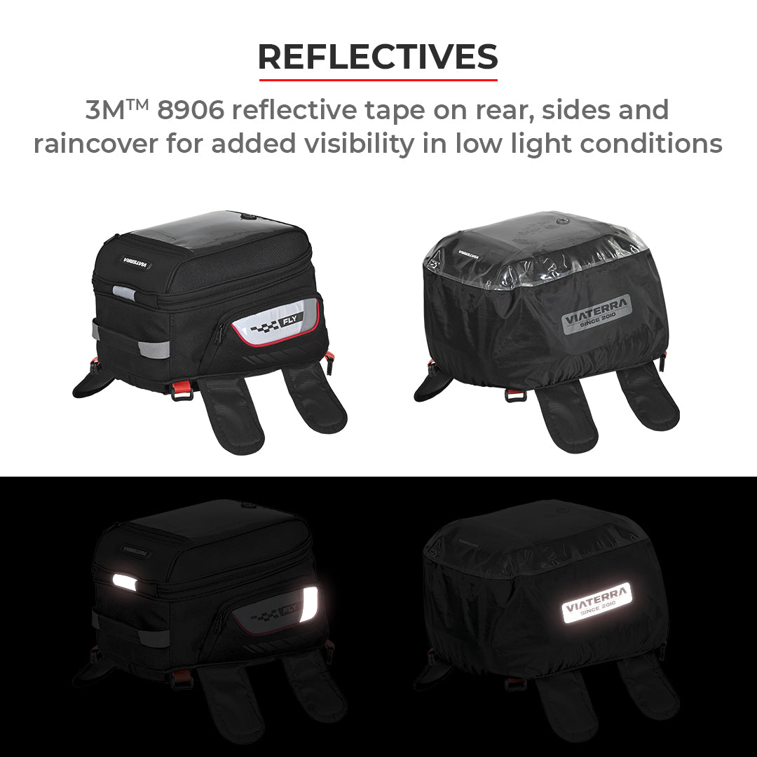 Fly 2017 - 18L - Magnetic Tank Bag with Rain Cover (Black) - Image 15