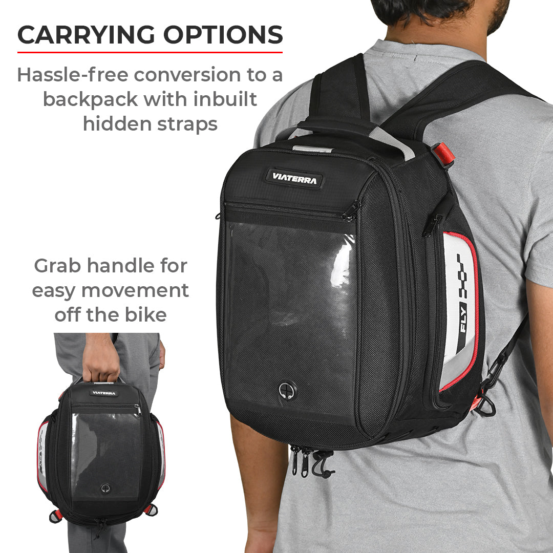 Fly 2017 - 18L - Magnetic Tank Bag with Rain Cover (Black) - Image 19