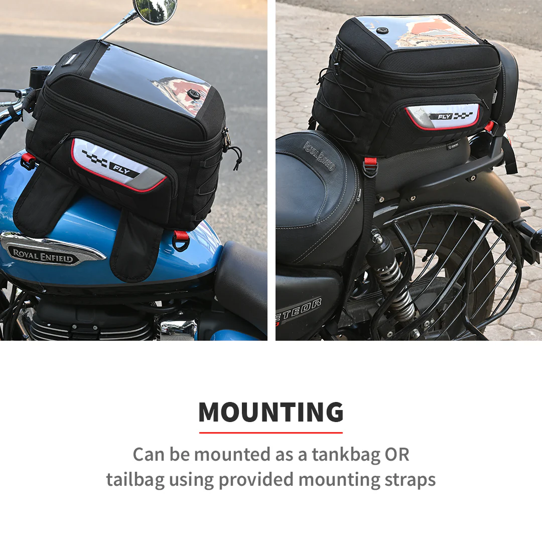 Fly 2017 - 18L - Magnetic Tank Bag with Rain Cover (Black) - Image 22