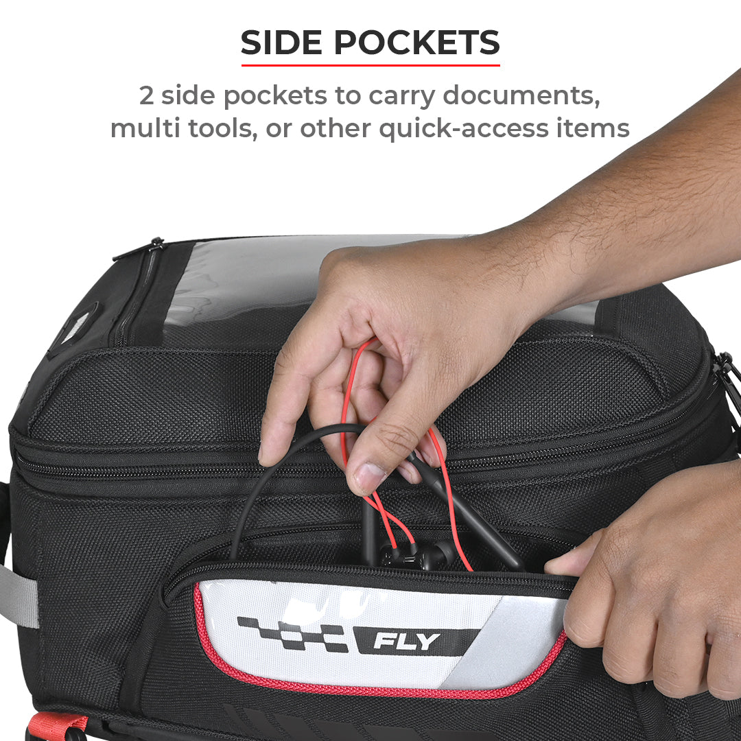 Fly 2017 - 18L - Magnetic Tank Bag with Rain Cover (Black) - Image 7