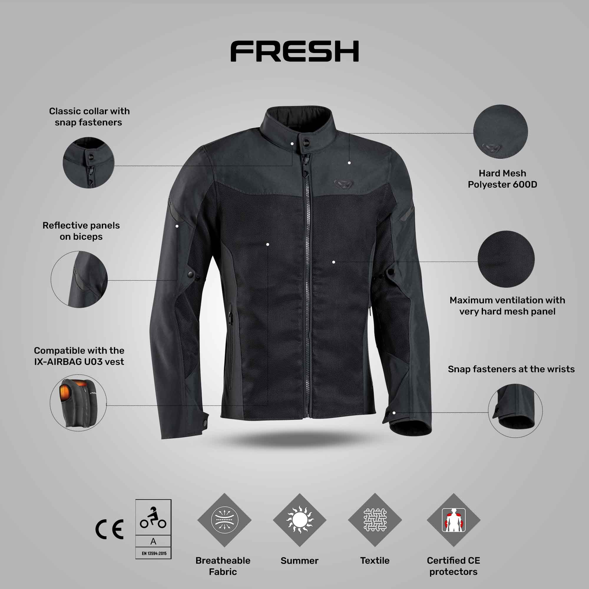 Fresh - Summer Riding Jacket (Black) - Image 3