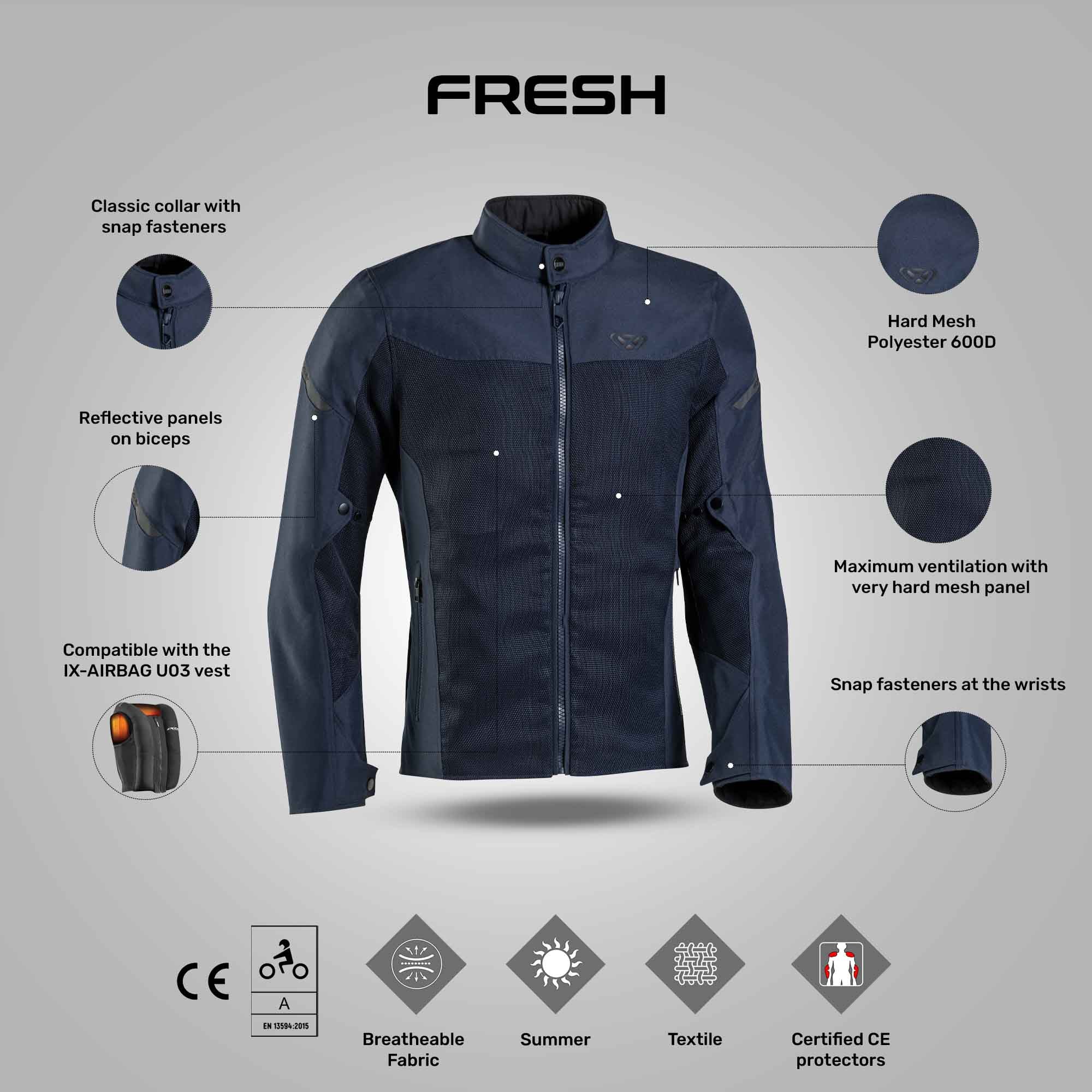 Fresh - Summer Riding Jacket (Navy) - Image 3