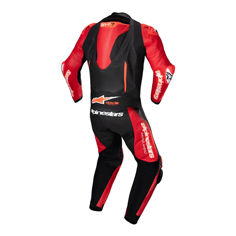 Gp-R7 - Leather Racing Suit (Black/Mid Red) (1 Piece) - Image 2