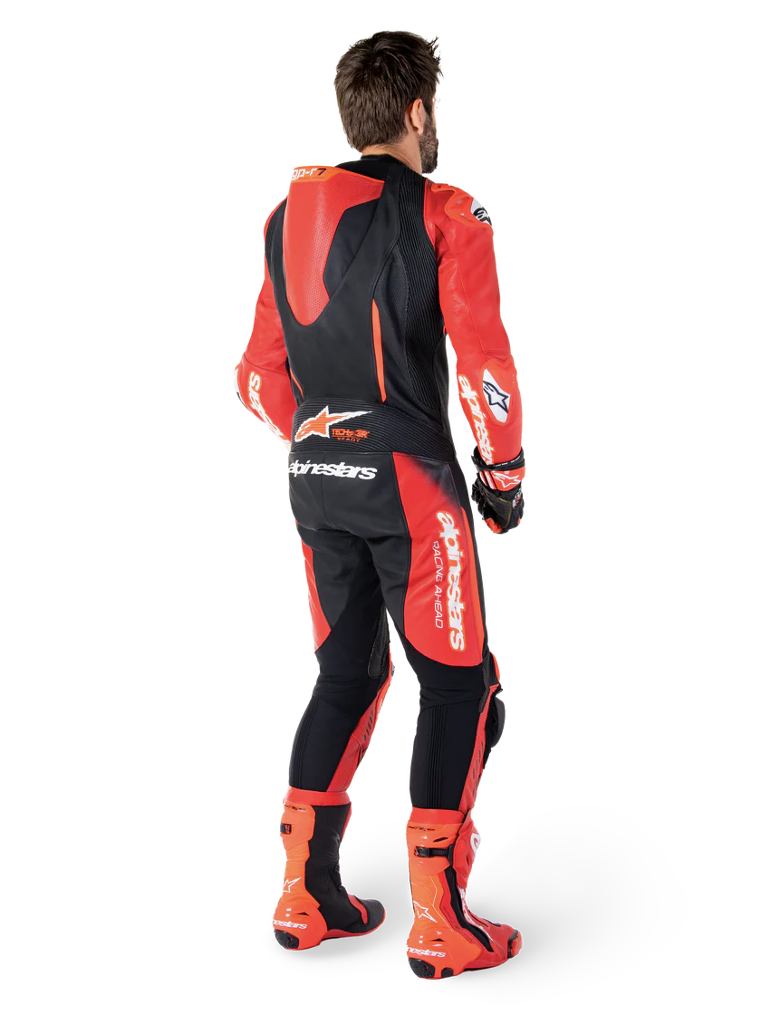 Gp-R7 - Leather Racing Suit (Black/Mid Red) (1 Piece) - Image 6