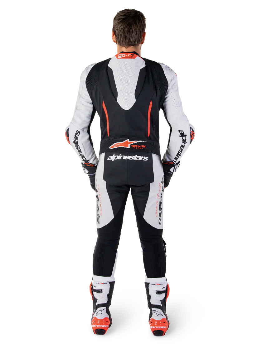 Gp-R7 - Leather Racing Suit (White/Black/Red Fluo) (1 Piece) - Image 6