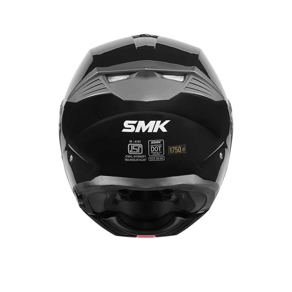 Gullwing Solid - Motorcycle Riding Helmet (Gloss Black) - Image 4