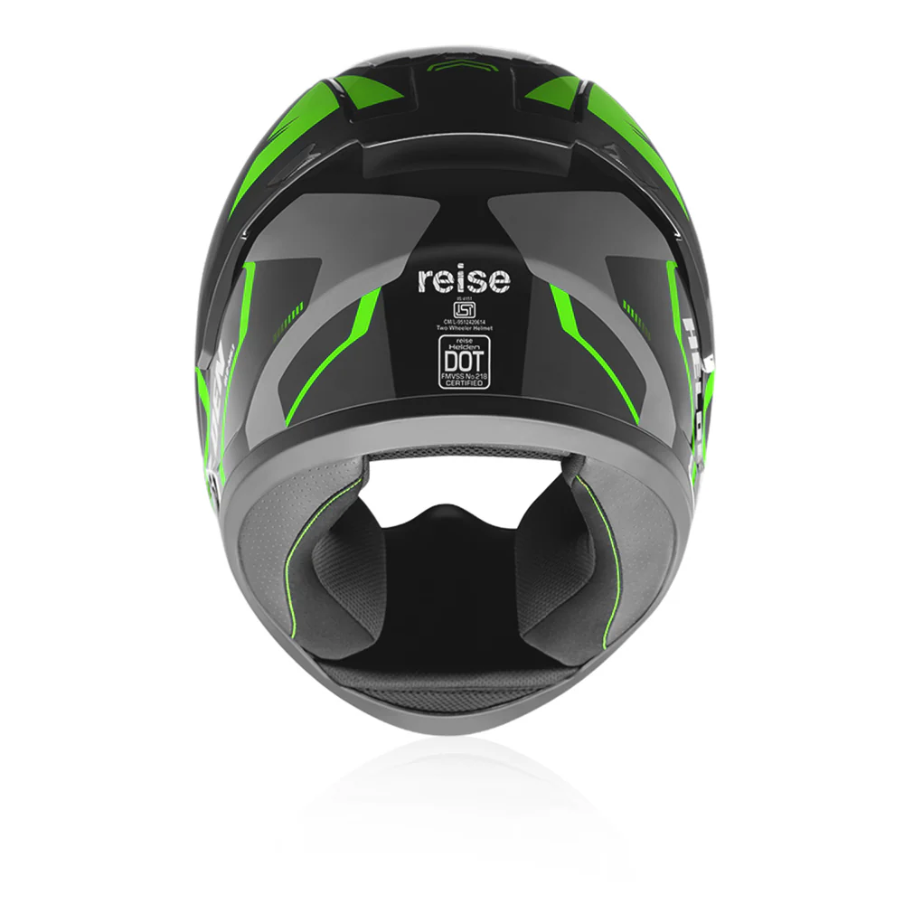 Helden - Motorcycle Riding Helmet (Green/Black) - Image 3