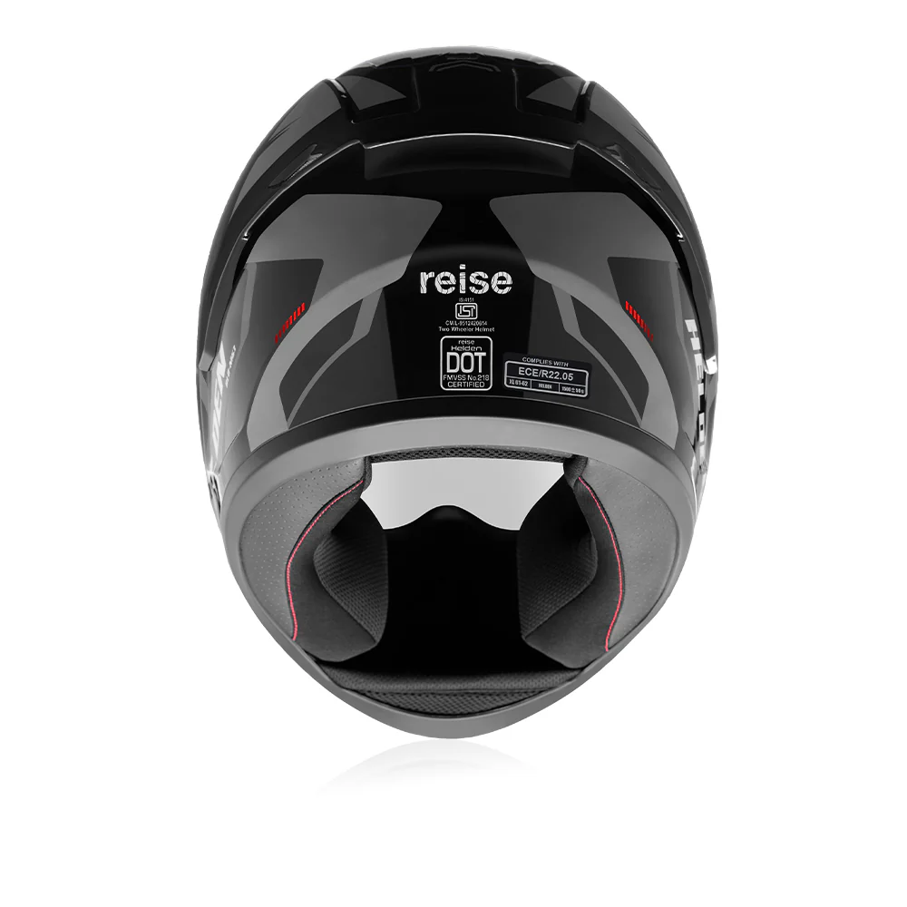 Helden - Motorcycle Riding Helmet (Grey/Black Gloss) - Image 5