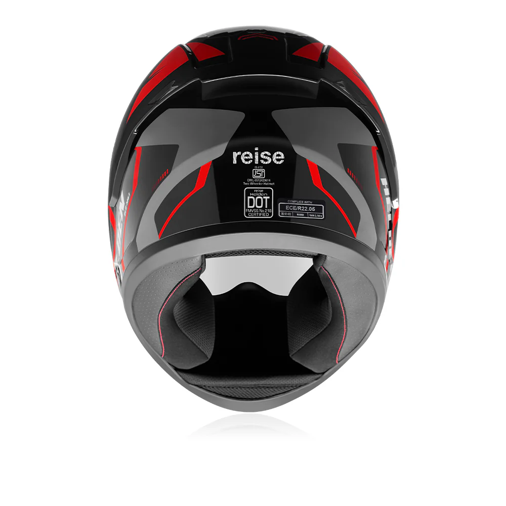 Helden - Motorcycle Riding Helmet (Red/Black Gloss) - Image 5