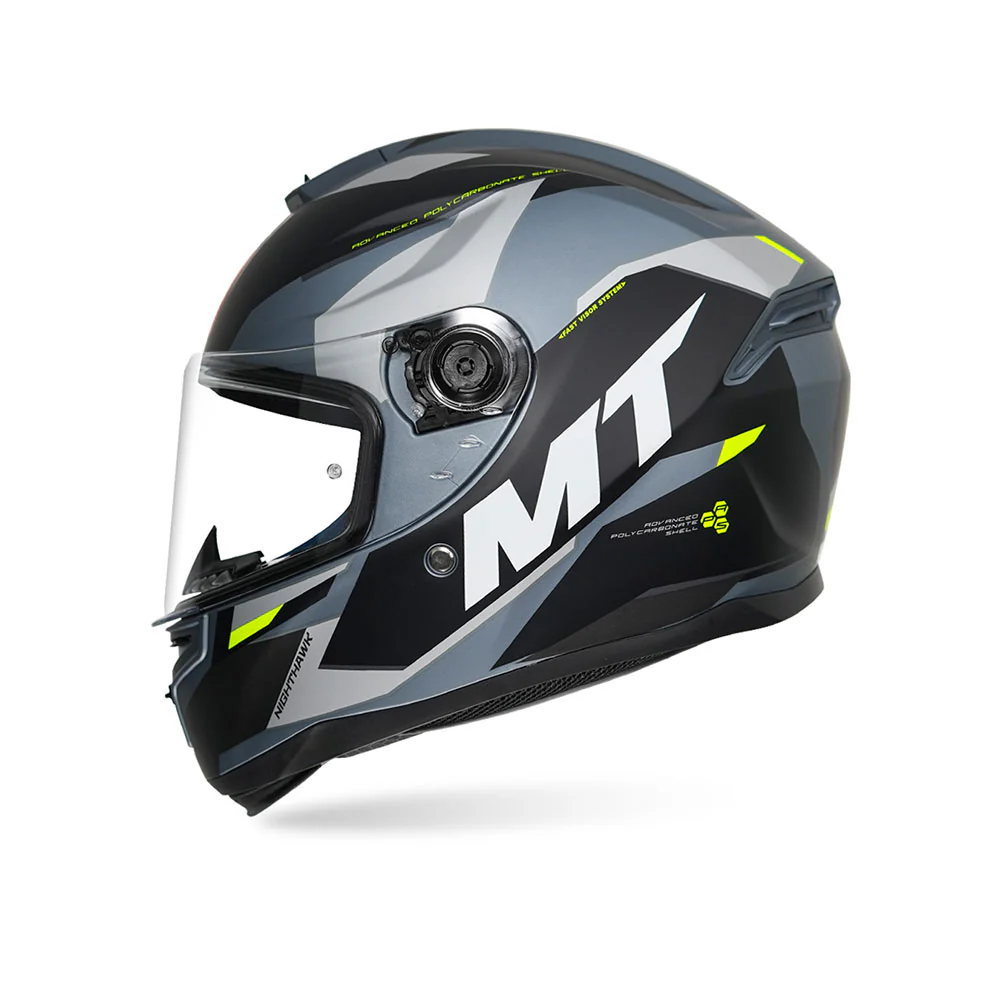 Hummer B Nighthawk D2 - Motorcycle Riding Helmet (Matt Grey)