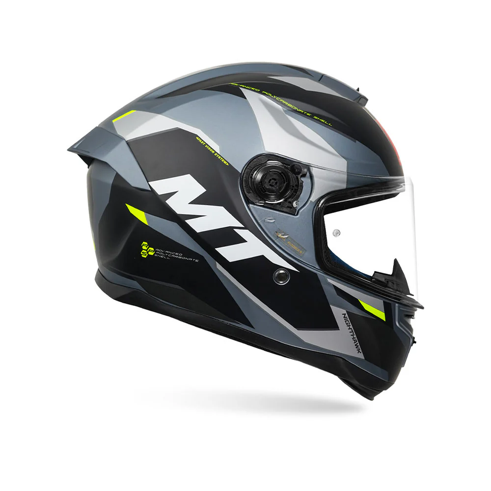 Hummer B Nighthawk D2 - Motorcycle Riding Helmet (Matt Grey) - Image 2