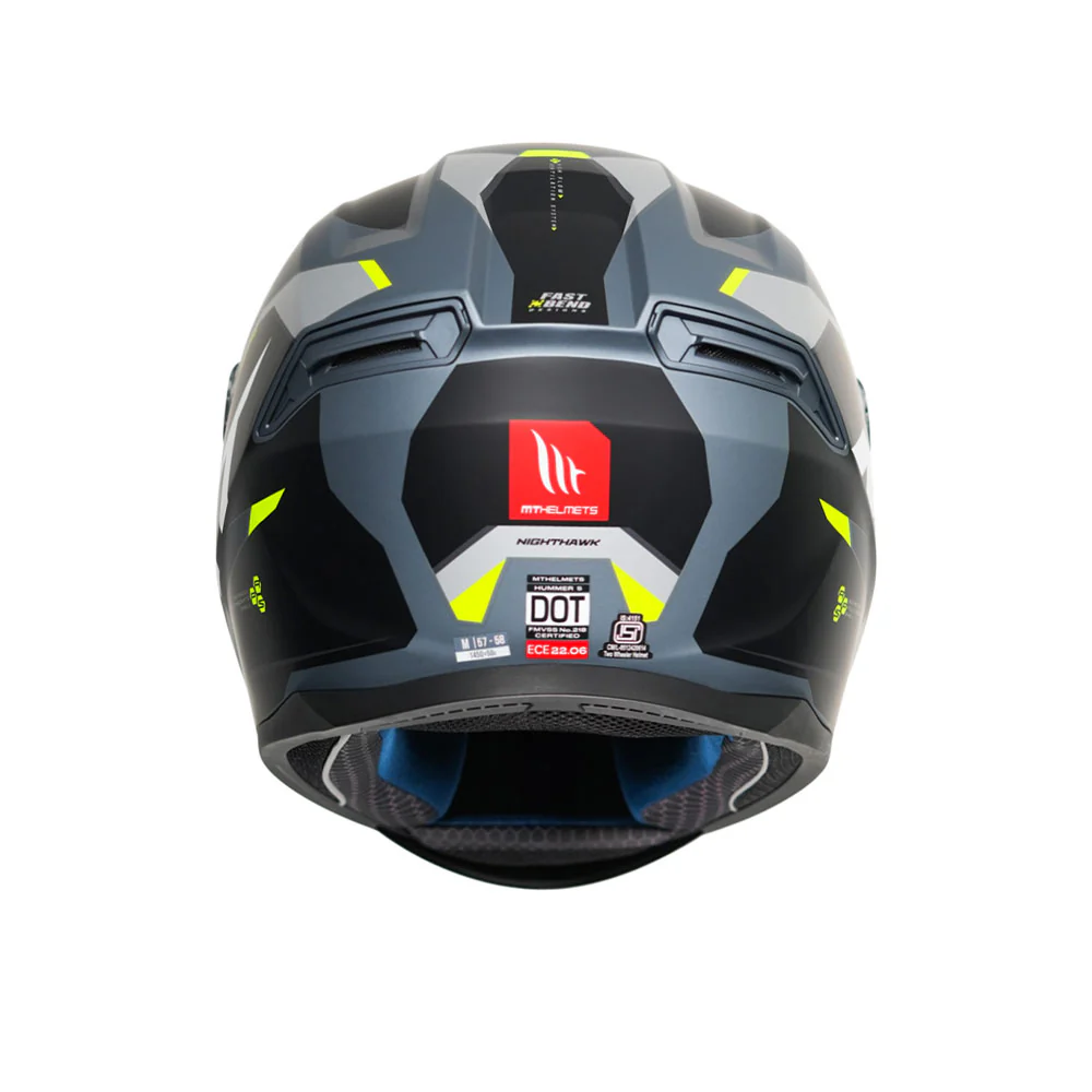 Hummer B Nighthawk D2 - Motorcycle Riding Helmet (Matt Grey) - Image 4