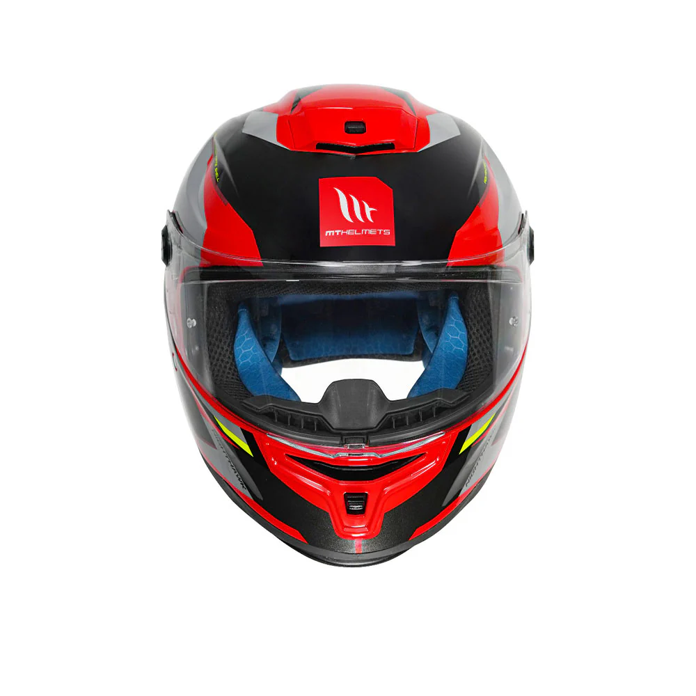 Hummer B Nighthawk D2 - Motorcycle Riding Helmet (Fluor Red/Grey) - Image 2
