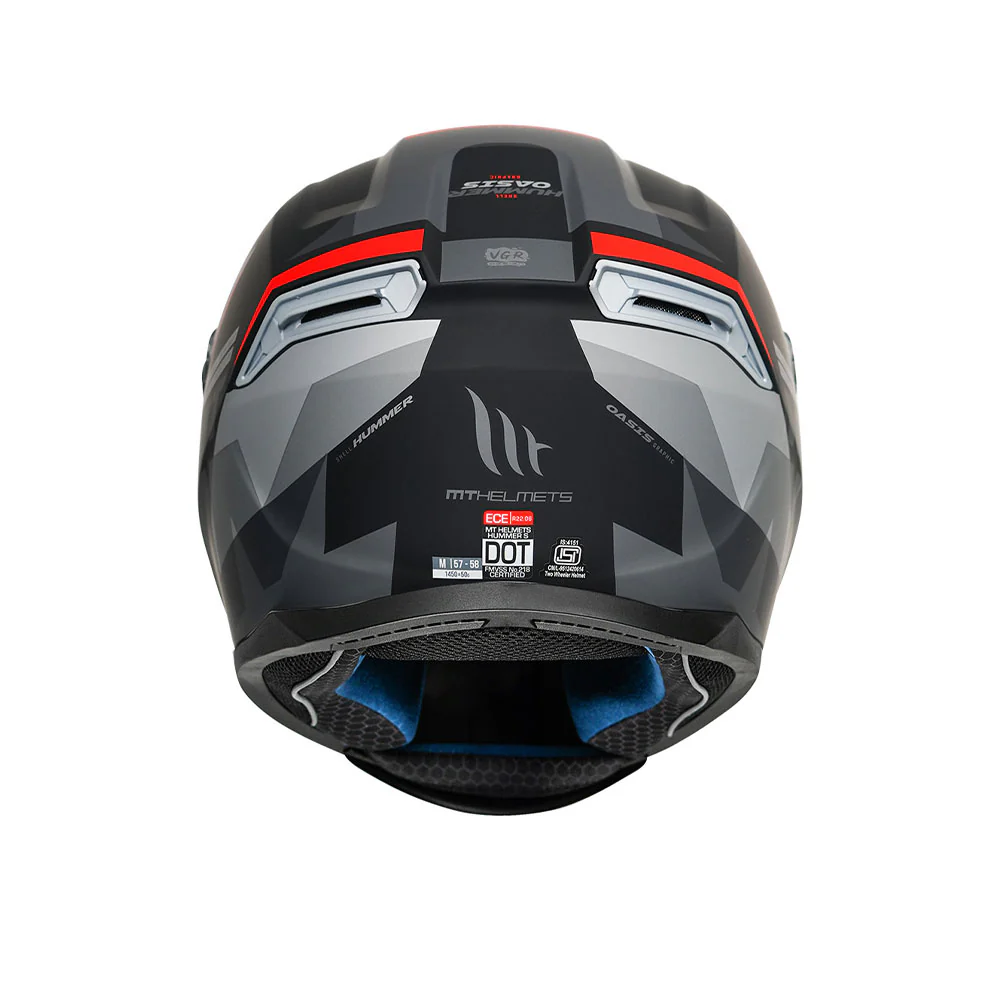 Hummer B Oasis A1 - Motorcycle Riding Helmet (Matt Black/Grey) - Image 4