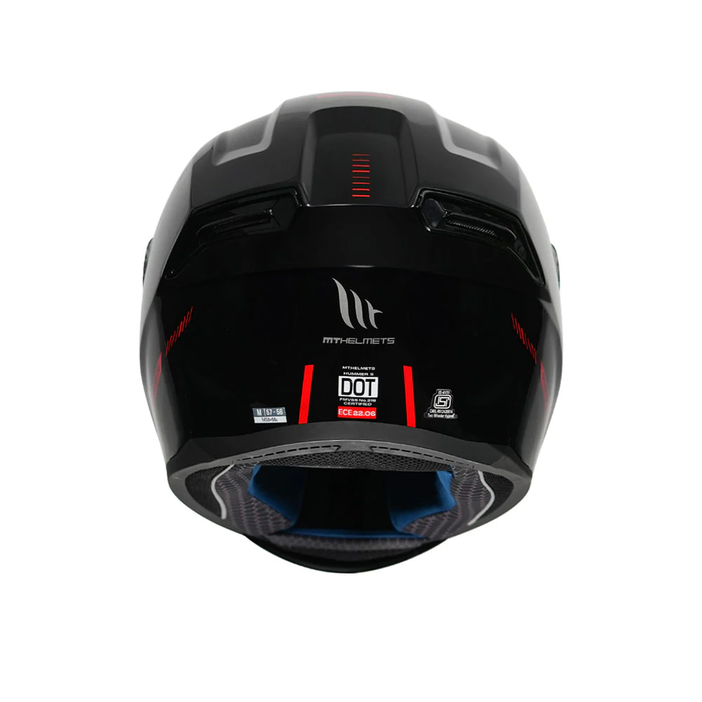 Hummer B Solid A1 - Motorcycle Riding Helmet (Gloss Black) - Image 4