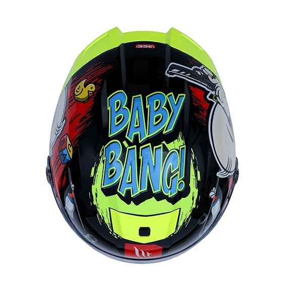 Hummer Baby Bang A3 - Motorcycle Riding Helmet (Gloss Black/Red/Fluor Yellow) - Image 4
