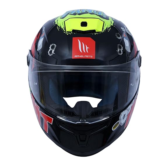 Hummer Baby Bang A3 - Motorcycle Riding Helmet (Gloss Black/Red/Fluor Yellow) - Image 5
