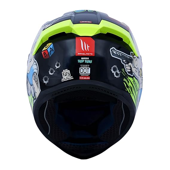 Hummer Baby Bang A3 - Motorcycle Riding Helmet (Gloss Black/Red/Fluor Yellow) - Image 6
