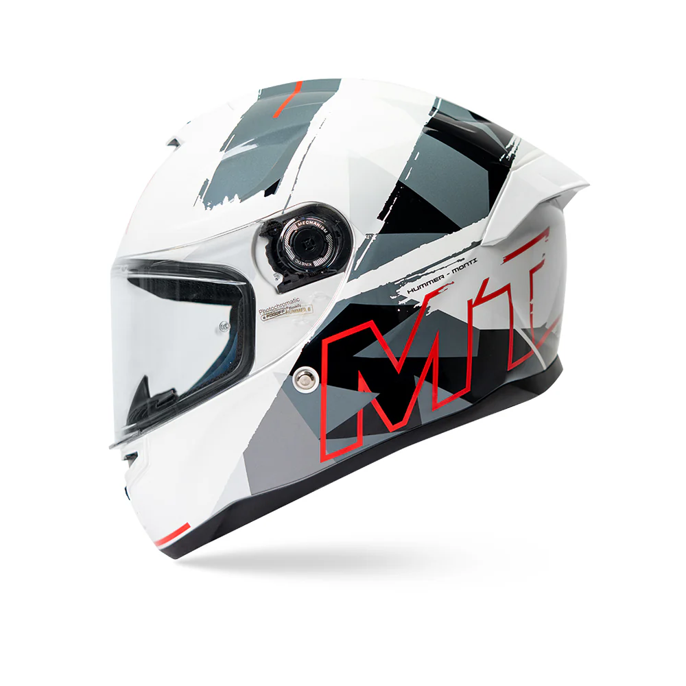 Hummer Monti A5 - Motorcycle Riding Helmet (Gloss White)