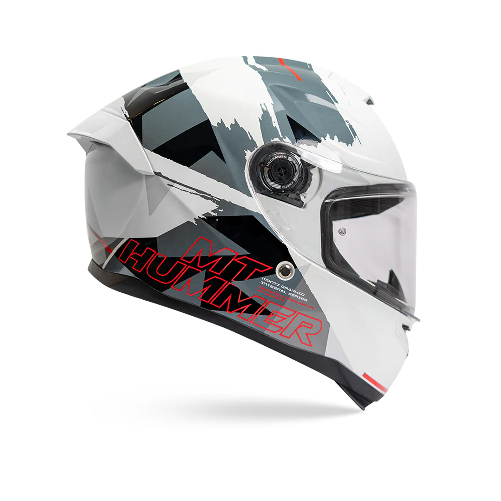 Hummer Monti A5 - Motorcycle Riding Helmet (Gloss White) - Image 2