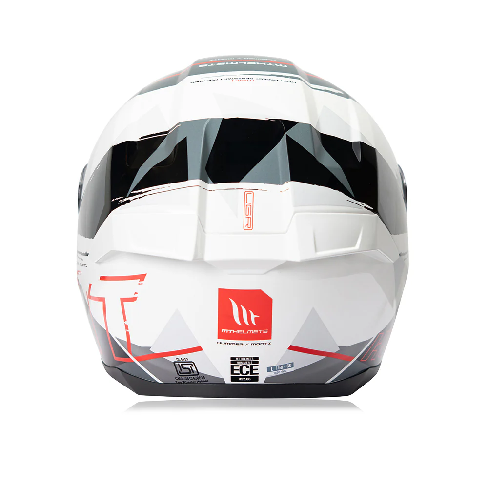 Hummer Monti A5 - Motorcycle Riding Helmet (Gloss White) - Image 3