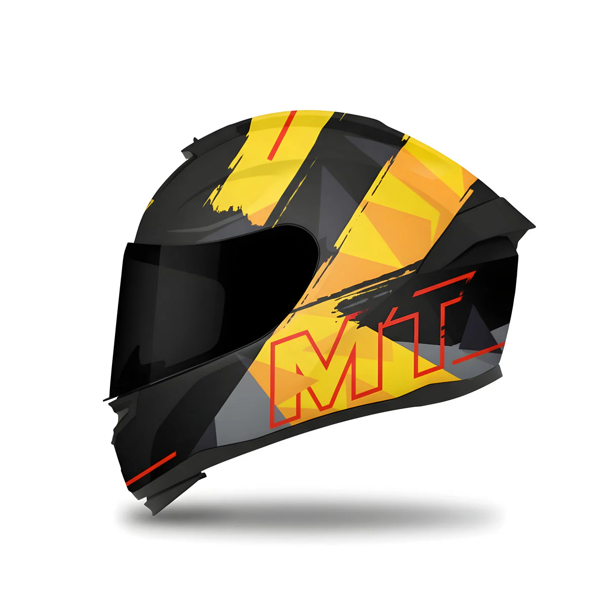 Hummer Monti B3 - Motorcycle Riding Helmet (Gloss Black/Yellow)