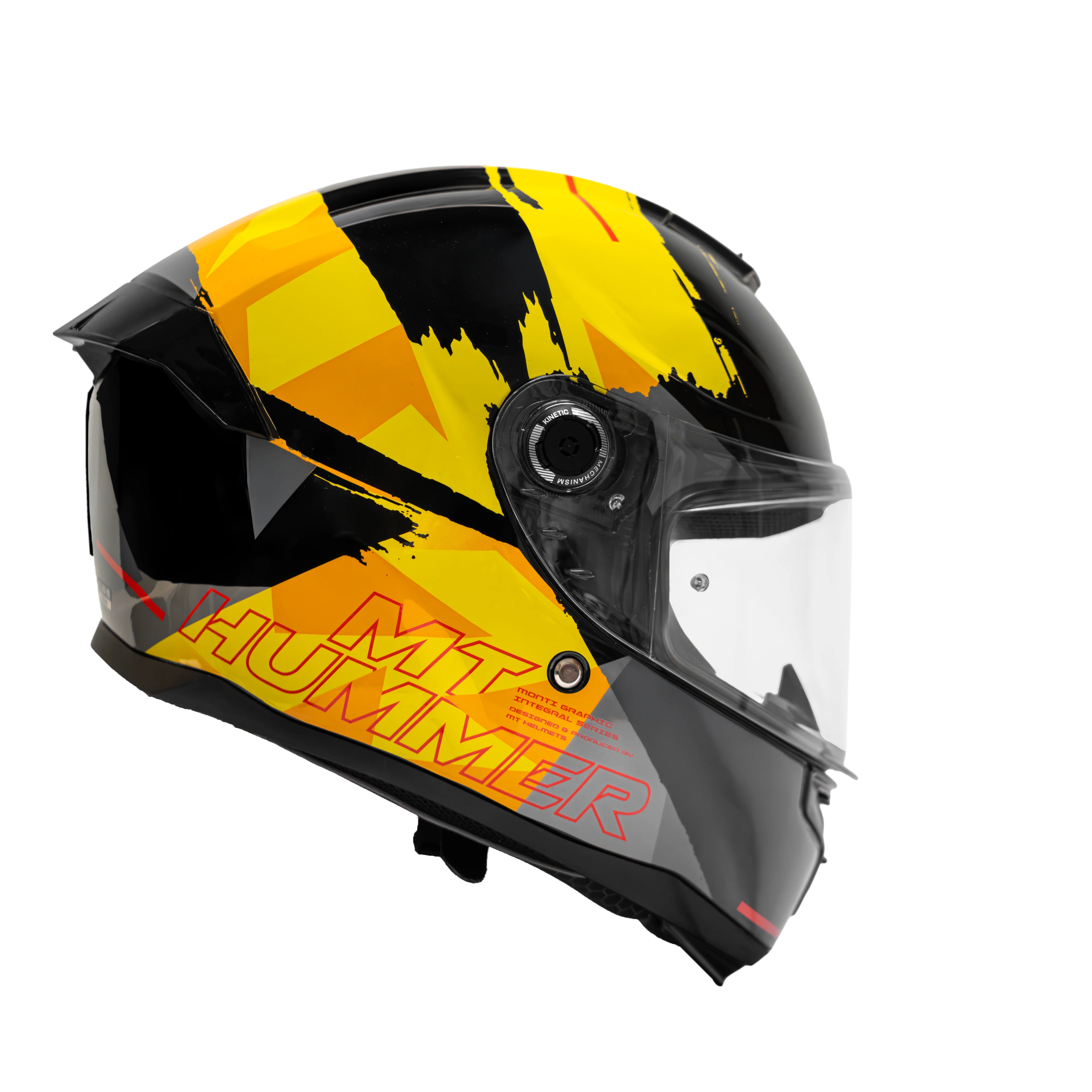 Hummer Monti B3 - Motorcycle Riding Helmet (Gloss Black/Yellow) - Image 2