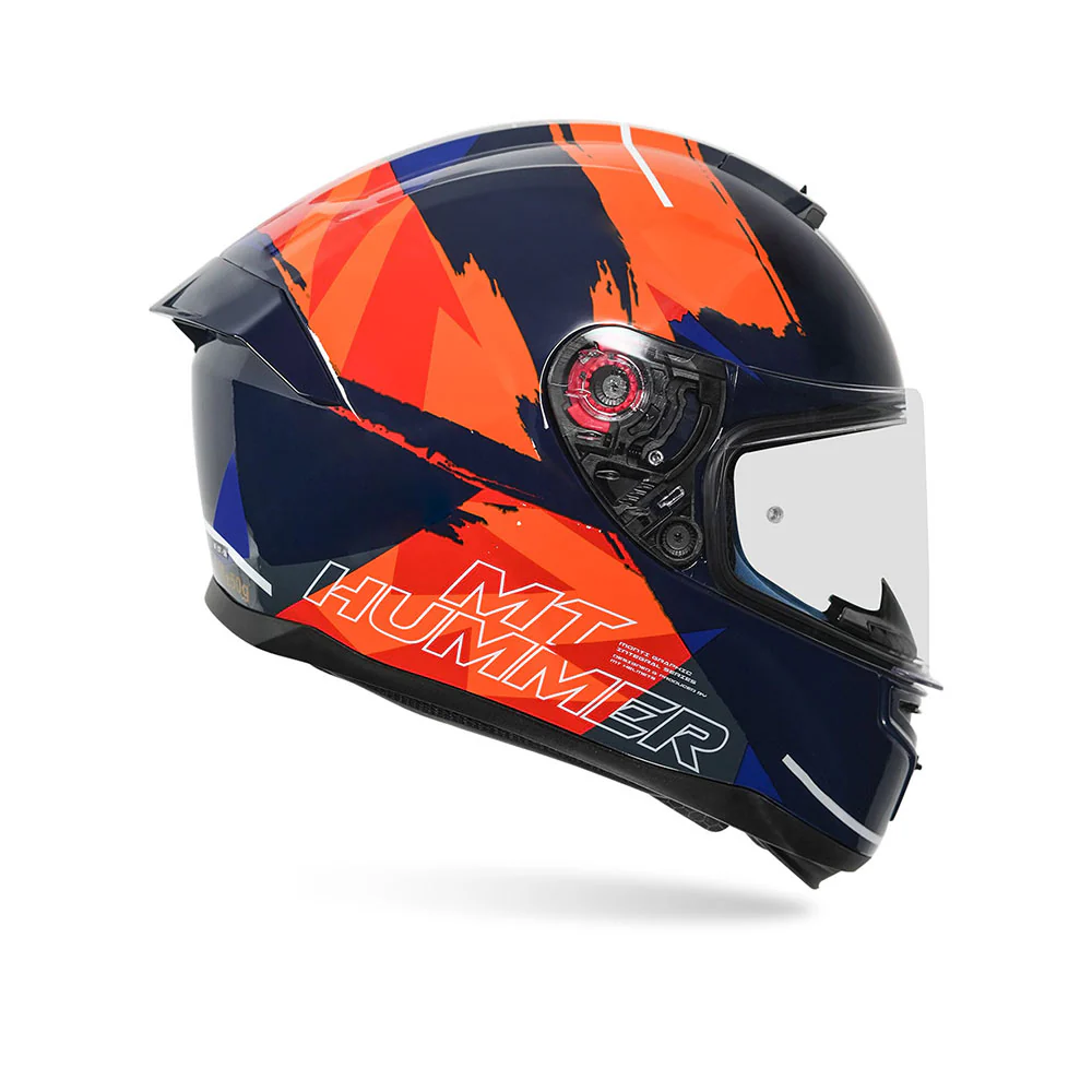 Hummer Monti C7 - Motorcycle Riding Helmet (Gloss Black/Orange/Blue) - Image 2