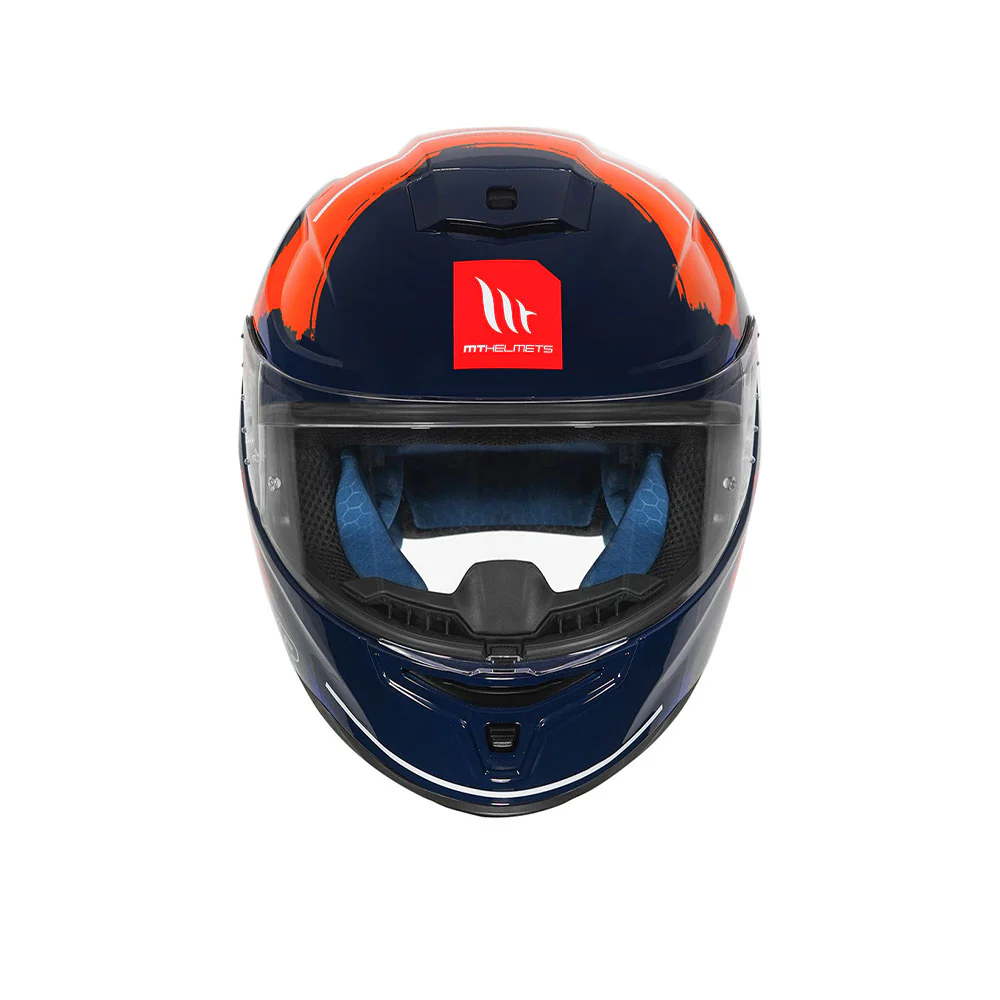 Hummer Monti C7 - Motorcycle Riding Helmet (Gloss Black/Orange/Blue) - Image 3