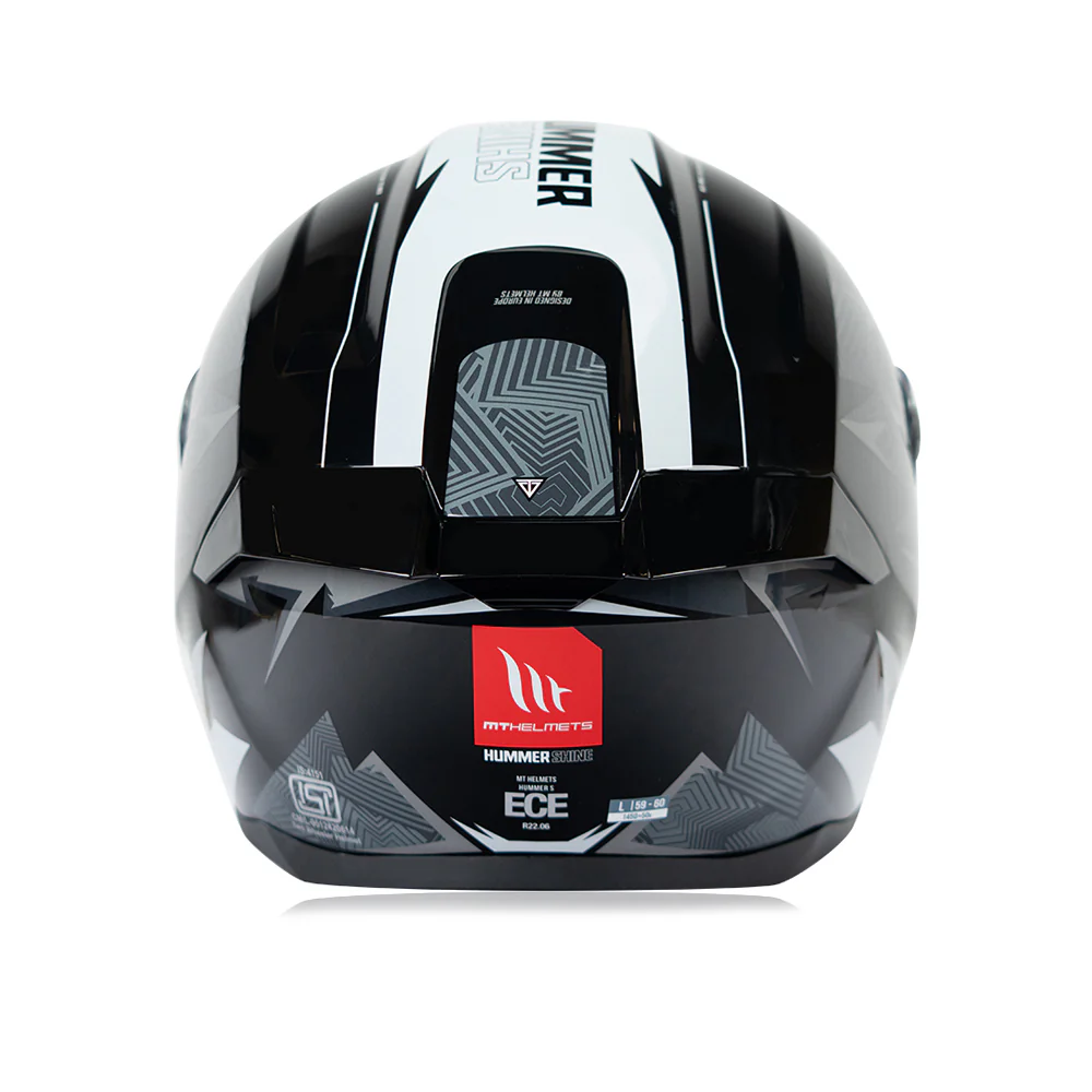 Hummer Shine B0 - Motorcycle Riding Helmet (Gloss Black/Grey) - Image 3