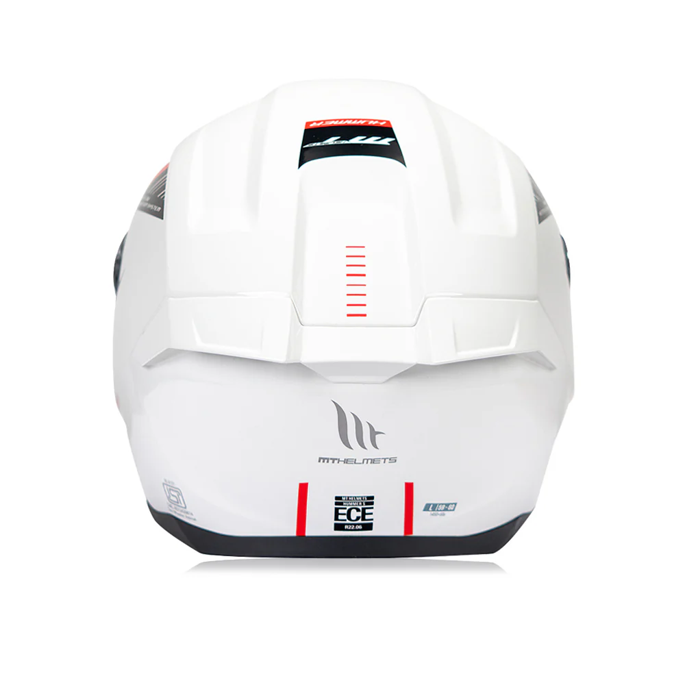 Hummer Solid A0 - Motorcycle Riding Helmet (Gloss White) - Image 3