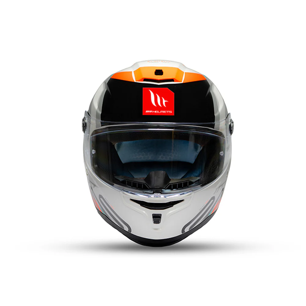 Hummer Tubex A4 - Motorcycle Riding Helmet (White/Green/Orange) - Image 4