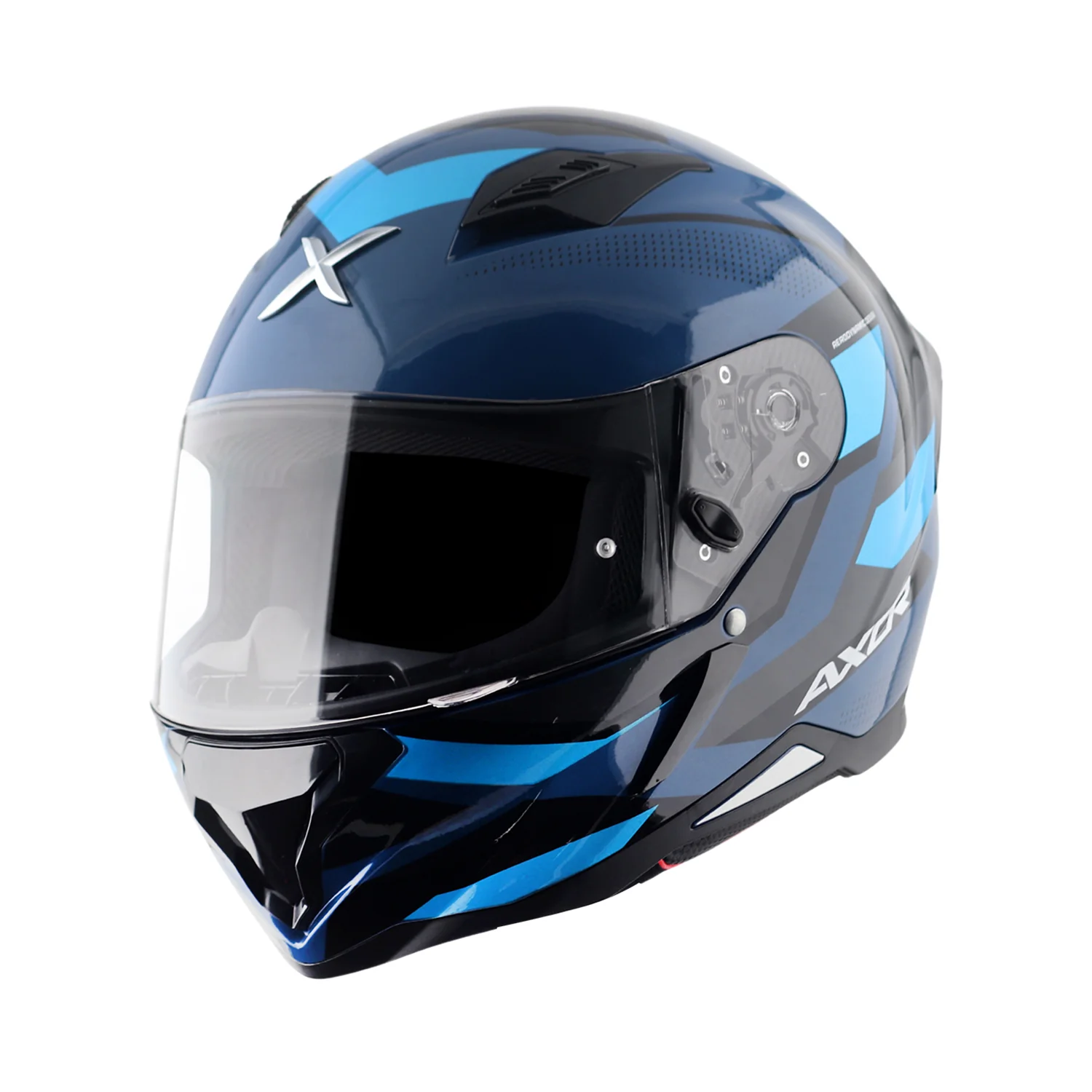 Hunter Cornet - Motorcycle Riding Helmet (Dark Blue/Blue)