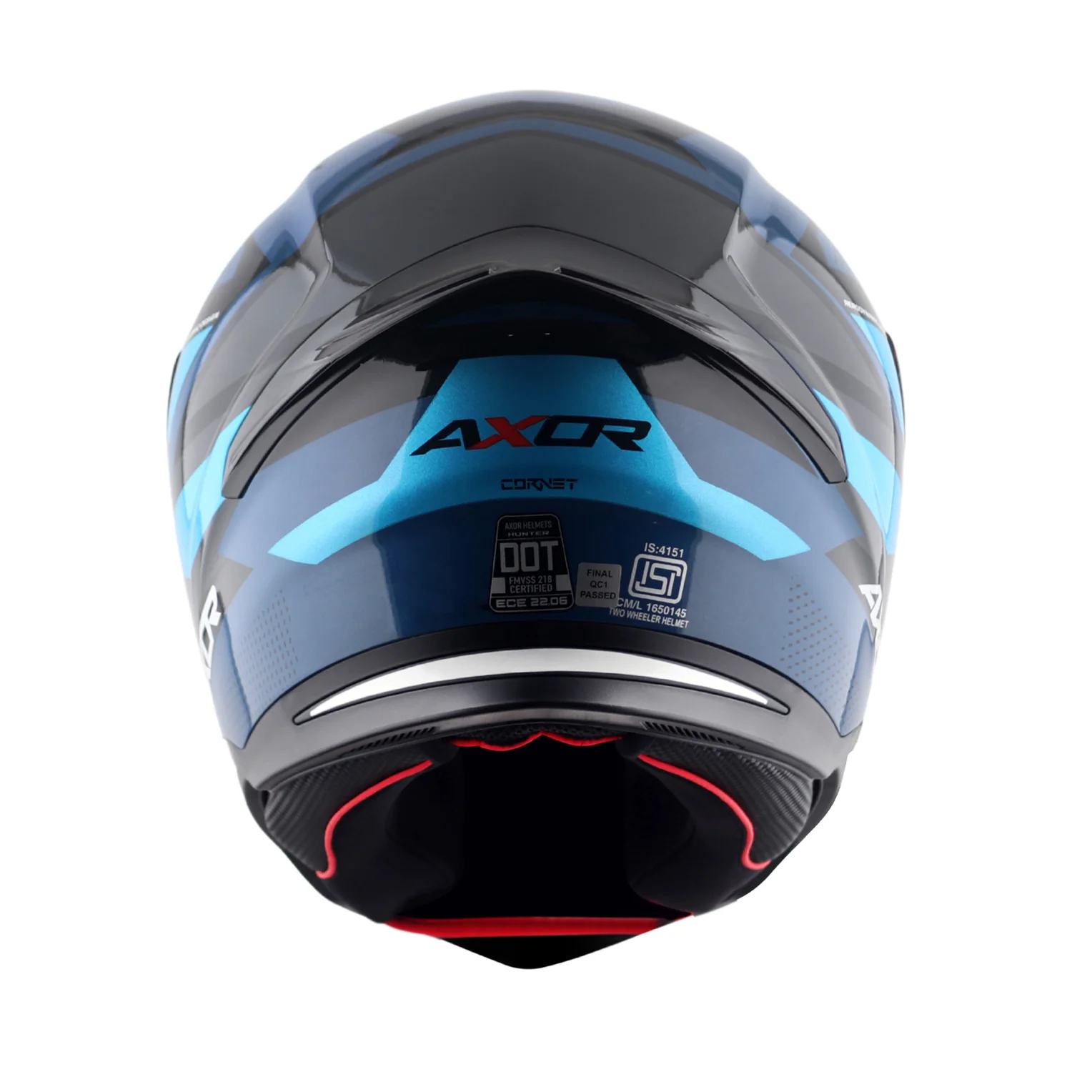 Hunter Cornet - Motorcycle Riding Helmet (Dark Blue/Blue) - Image 3