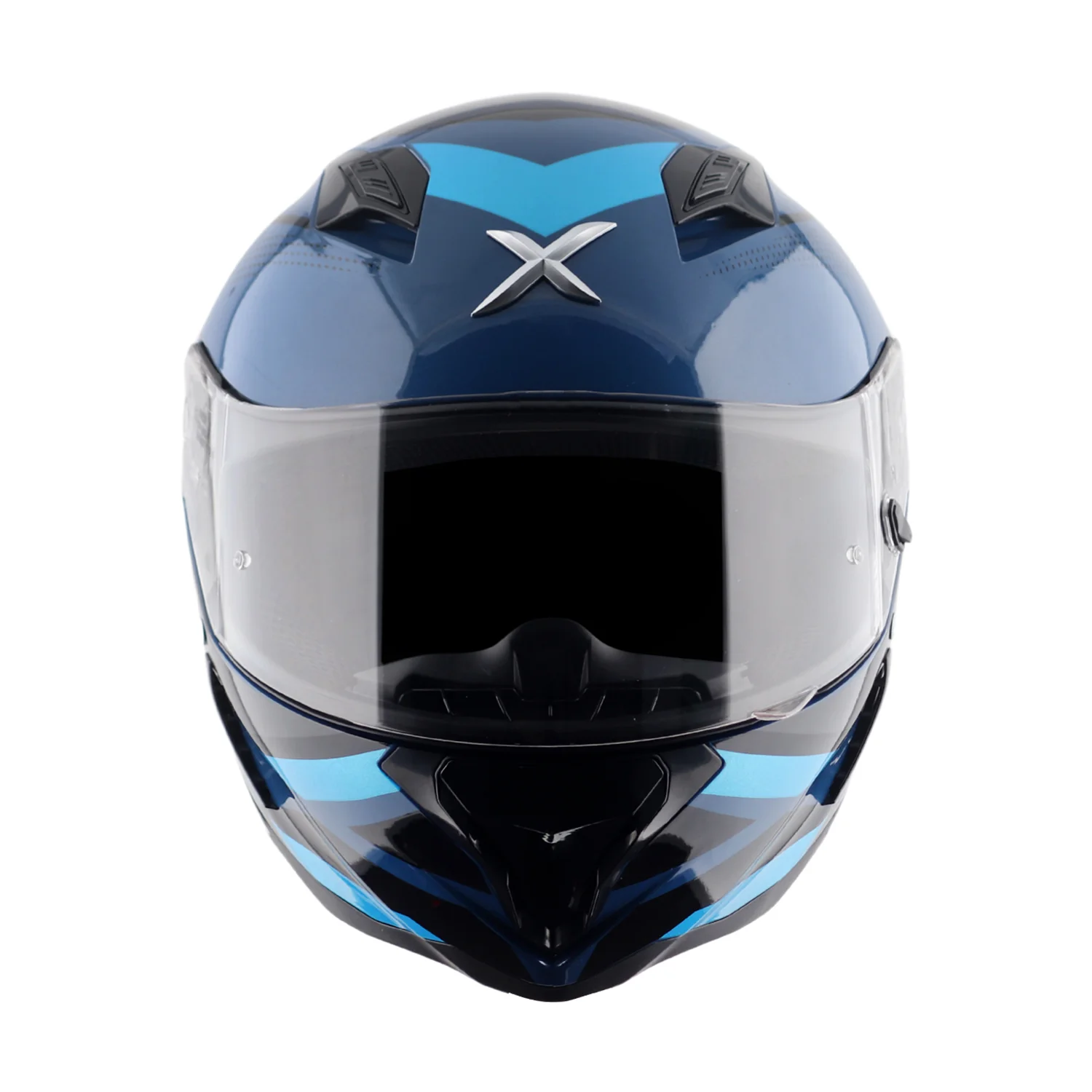 Hunter Cornet - Motorcycle Riding Helmet (Dark Blue/Blue) - Image 4