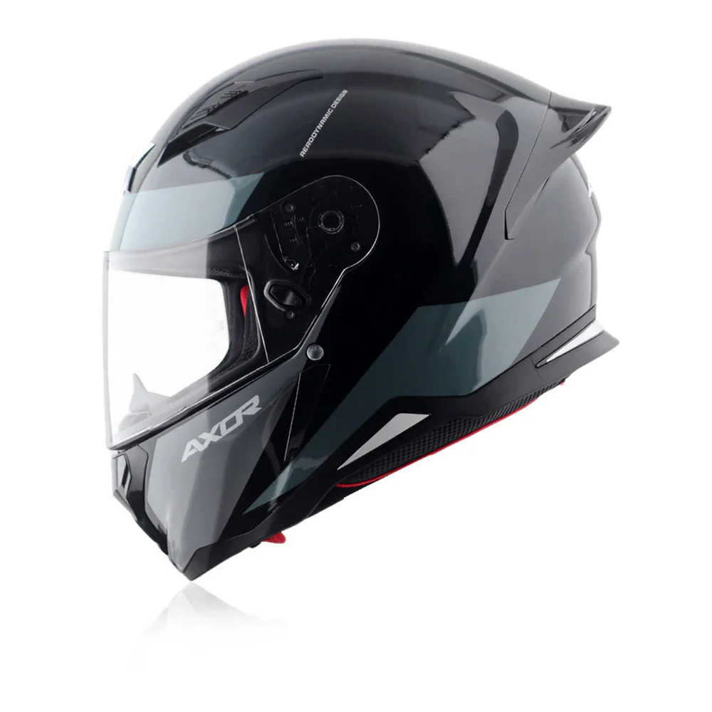 Hunter Turbo - Motorcycle Riding Helmet (Black/Grey) - Image 3