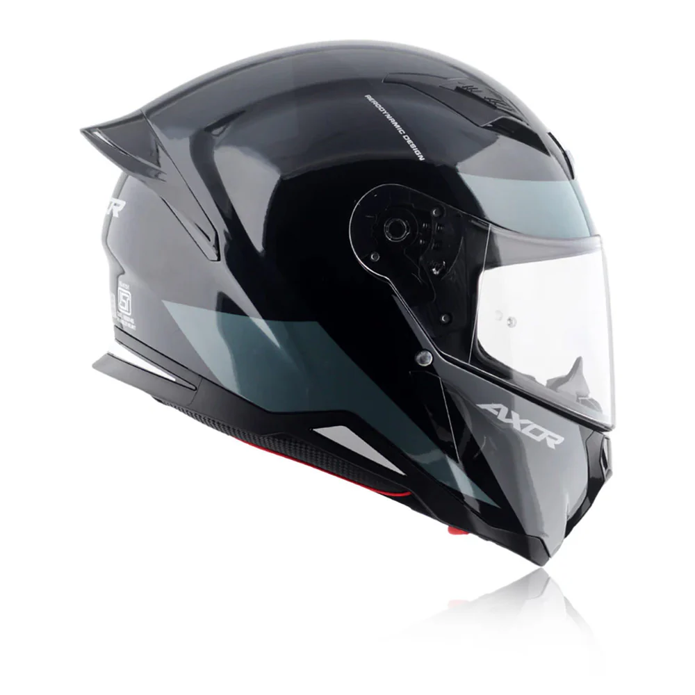 Hunter Turbo - Motorcycle Riding Helmet (Black/Grey) - Image 5