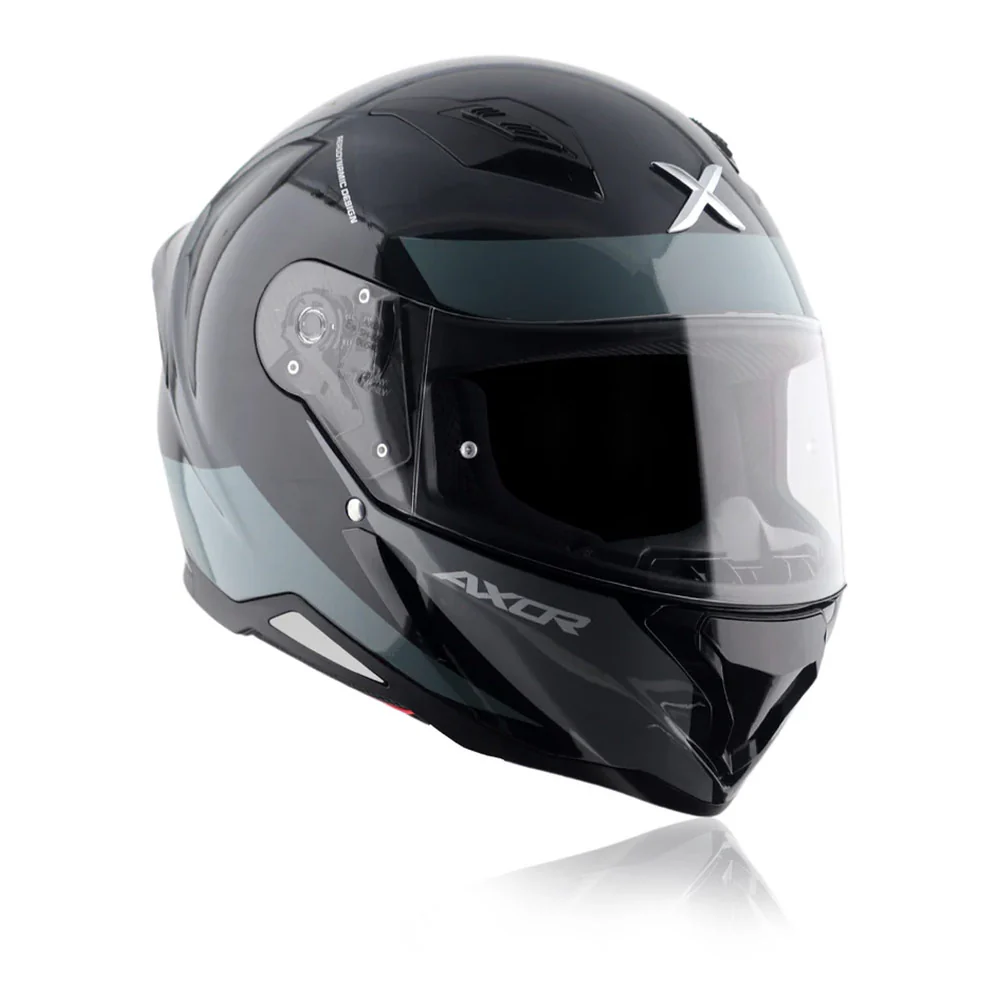 Hunter Turbo - Motorcycle Riding Helmet (Black/Grey) - Image 6
