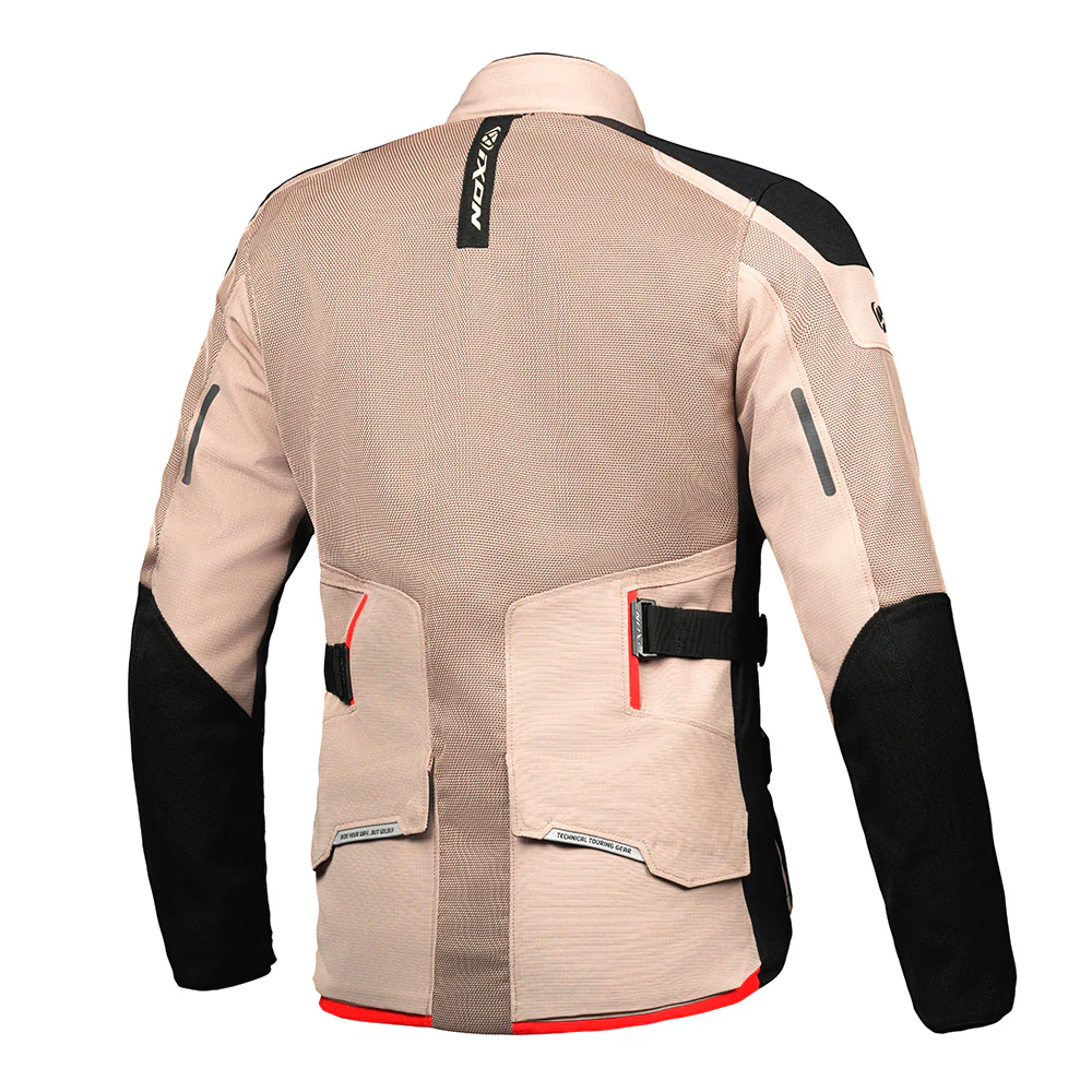 M-Njord - Adventure Touring Jacket (Sand / Black/ Red) - Image 2