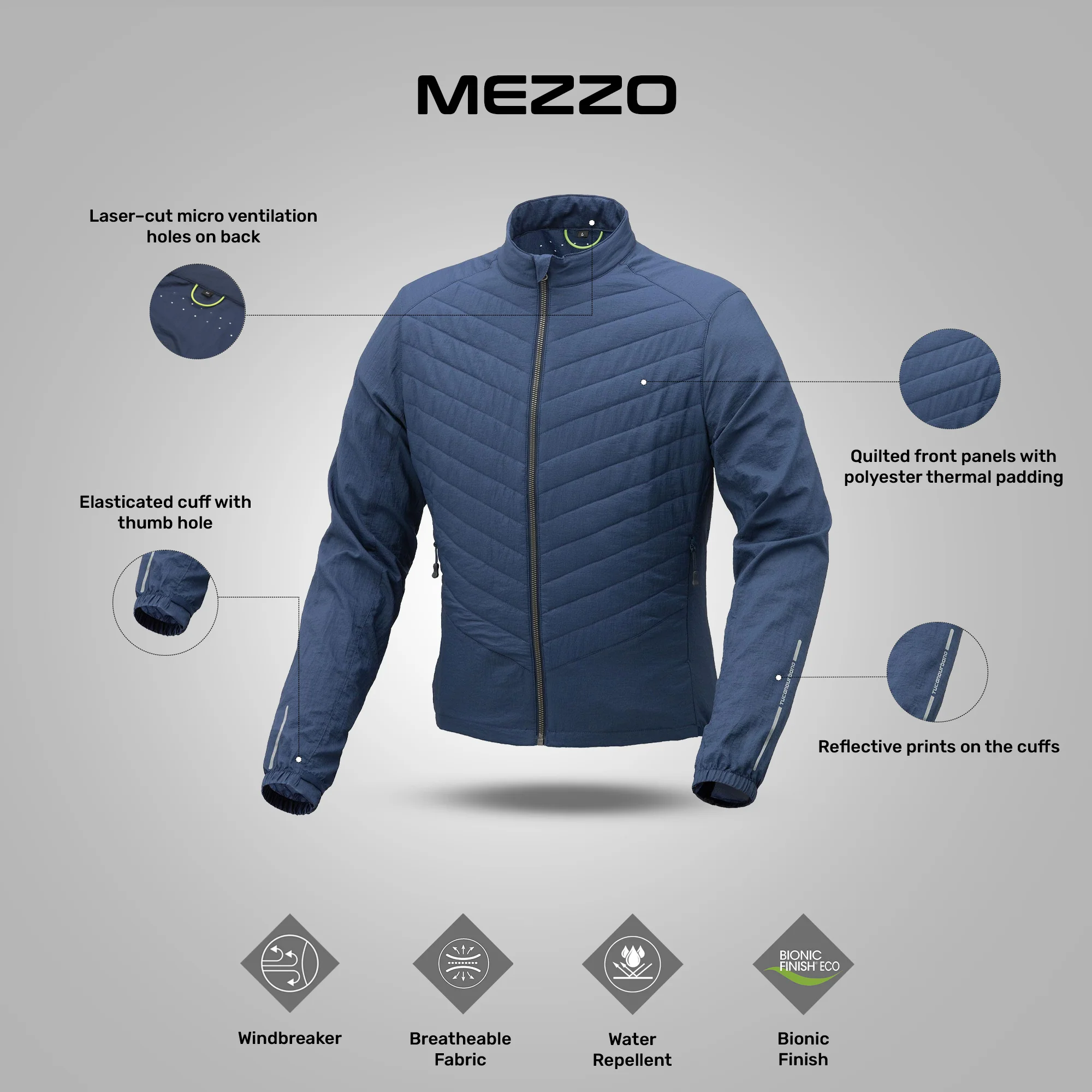 Mezzo - Class A CE Certified Urban Jacket (Dark Blue) - Image 3